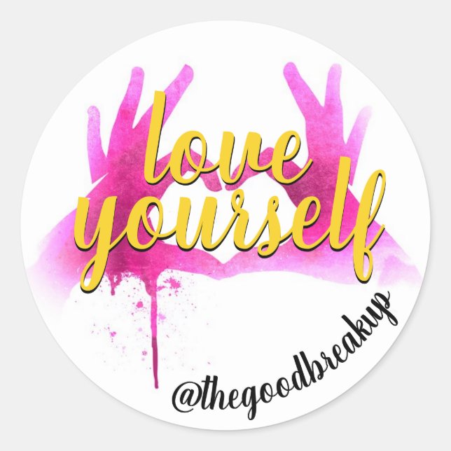 Love Yourself Classic Round Sticker (Front)