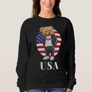 Love Yourself Cool Illustration Teddy Bear With Us Sweatshirt