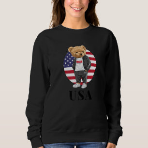 Love Yourself Cool Illustration Teddy Bear With Us Sweatshirt