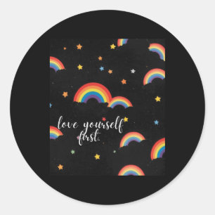 Love Yourself First Rainbow Pride Sticker 