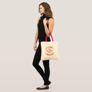 Love Yourself First Vintage Floral Self Love Tote Bag
