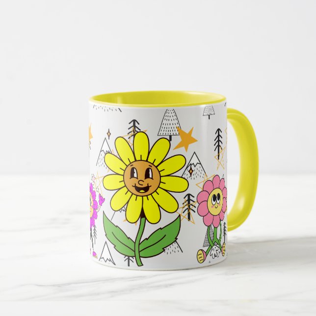 love yourself Funny Smiley Face Cool Design Mug (Front Right)
