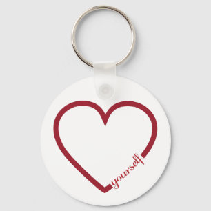 Love yourself heart minimalistic design key ring
