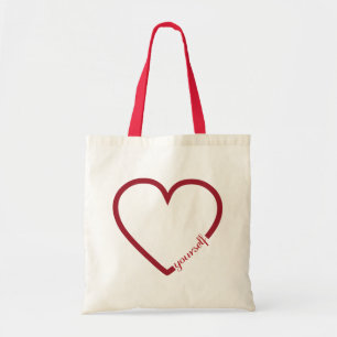Love yourself heart minimalistic design tote bag