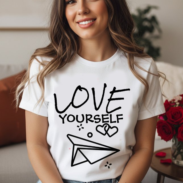 "Love Yourself" Paper Plane T-Shirt  (Creator Uploaded)