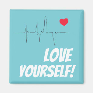 Love Yourself Red Heart Pulse Rate Magnet