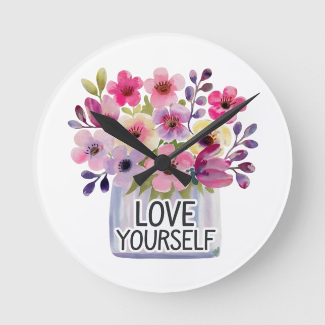 Love yourself round clock (Front)