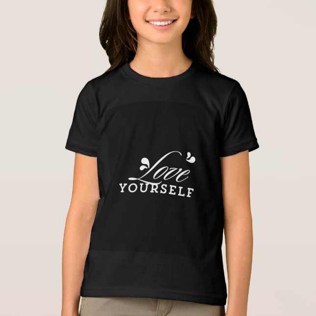 Love Yourself Typography T-Shirt Tri-Blend Shirt (Front)