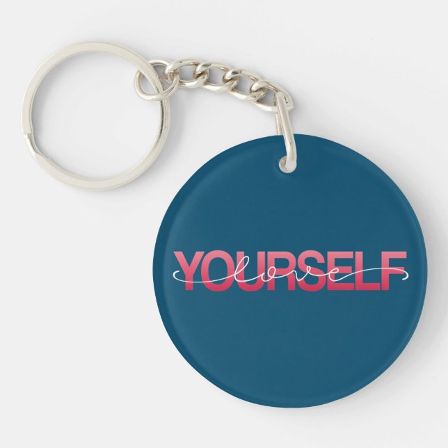 Love Yourself Valentine Calligraphy | Keychain (Front)