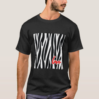 Love Zebra Pattern For Zebra T-Shirt