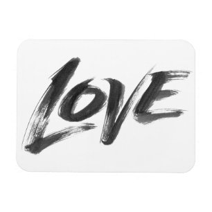 LOVE Zen Brush Valentine Calligraphy Lettering Magnet