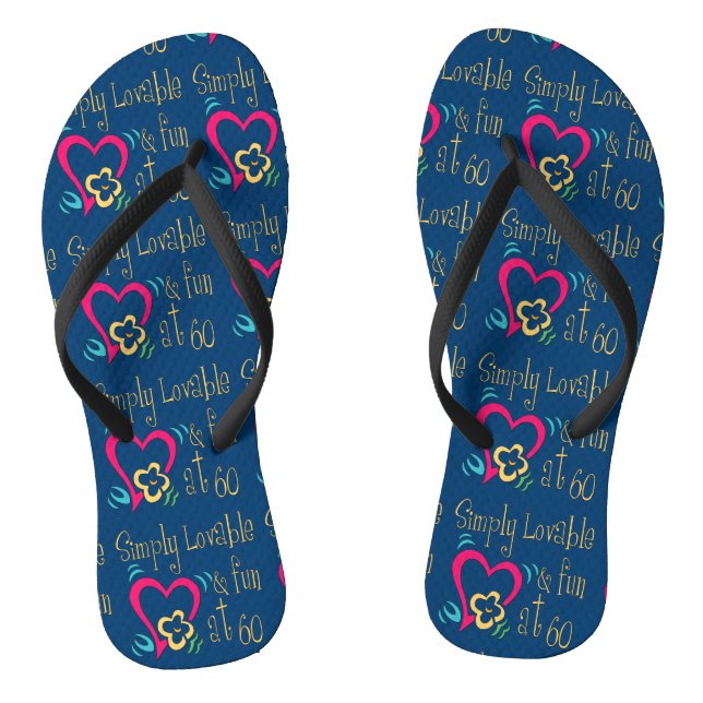 Loveable and Fun 60th Birthday Jandals (Footbed)
