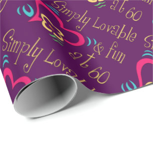Loveable and Fun 60th Birthday Wrapping Paper