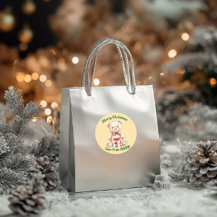 Loveable Christmas Teddy Bear Classic Round Sticker