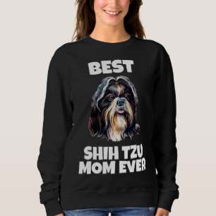 Loveable Cute Shih Tzu Dog Best Mum Relaxed Fit Sweatshirt