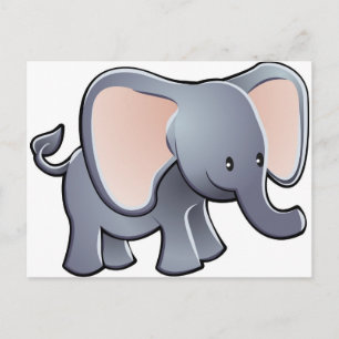 loveable elephant children’s cartoon character postcard