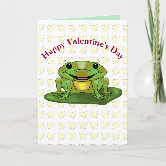 Loveable Frog Happy Valentine's Day Card (Front)