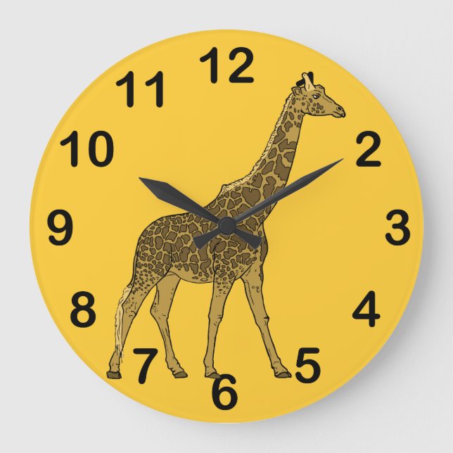 Loveable Giraffe Large Clock (Front)