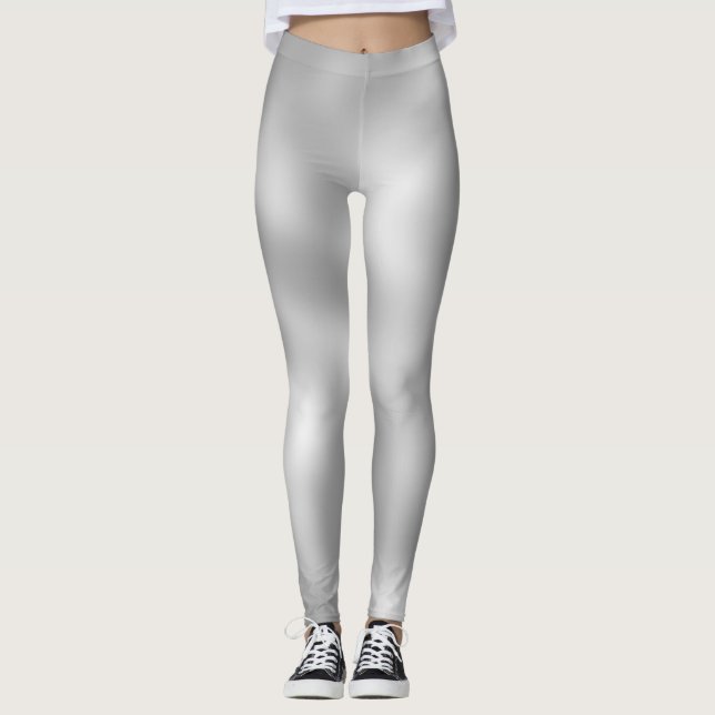 Loveable Grey Classic Shaded White Leggings (Front)