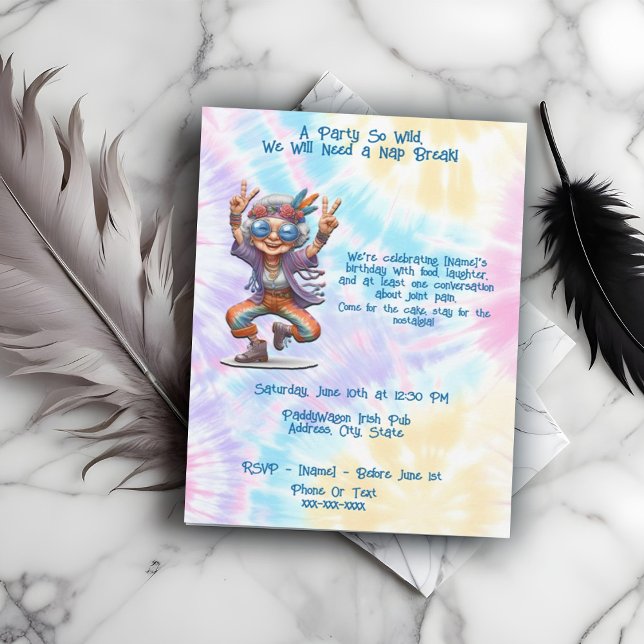 Loveable Hippie Birthday Party Dancing Boho Invitation (Creator Uploaded)