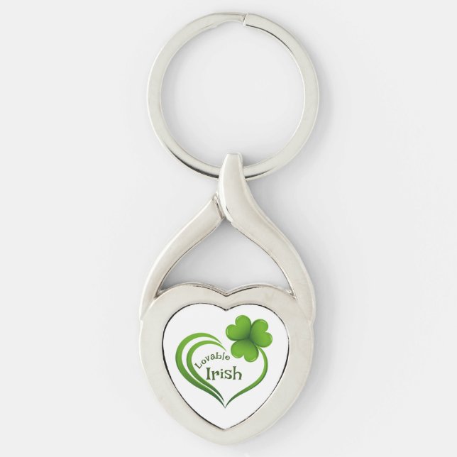 Loveable Irish Heart Shape Keychain (Front)