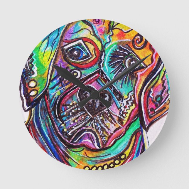 Loveable Lab Round Clock (Front)