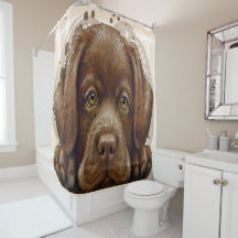 Loveable Labrador Shower Curtain