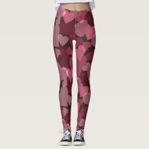 Loveable Layered Pink Hearts Leggings