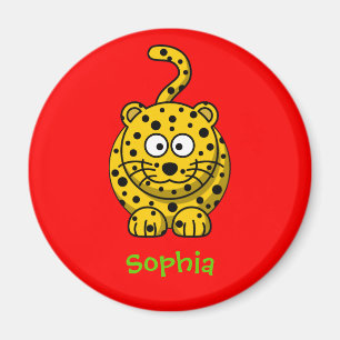 Loveable leopard magnet