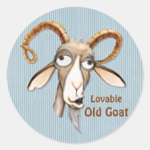 Loveable Old Goat Classic Round Sticker