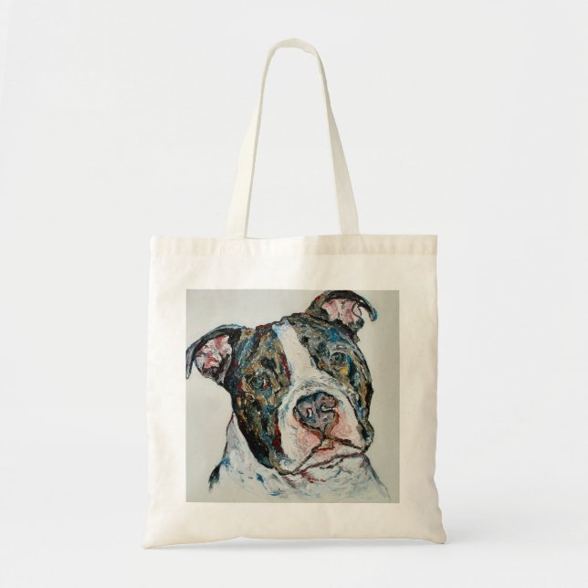 LOVEABLE PITBULL TOTE BAG (Front)