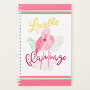 Loveable Tropical Pink Flamingo Planner
