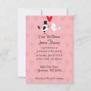 Lovebird Bride and Groom Wedding Invitation