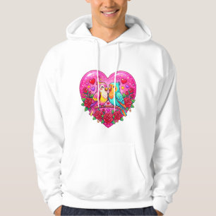 Lovebird Duo in Rose Heart Hoodie
