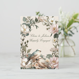 LoveBird Floral Engagement Party Invitation