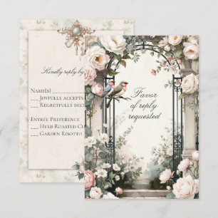 LoveBird Floral Engagement Party RSVP Card