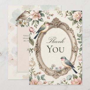 LoveBird Floral Engagement Party Thank You Card