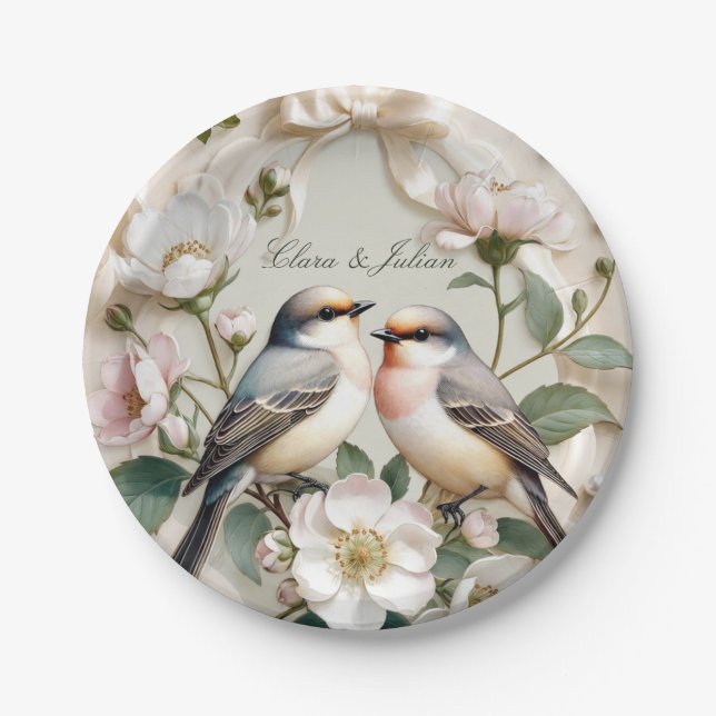 LoveBird Floral Party Plate (Front)