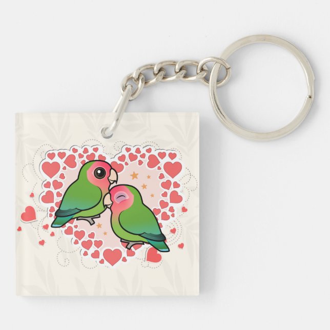 Lovebird Love Heart Key Ring (Back)