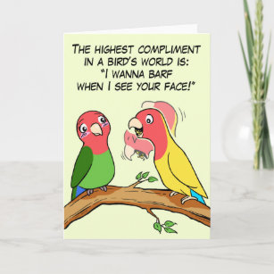 Lovebird parrot and bird way telling i love you card