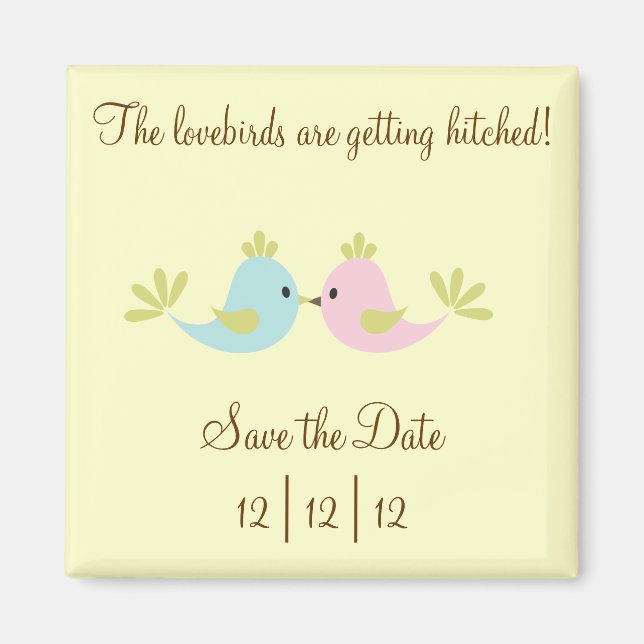 Lovebird Save The Date Magnet (Front)