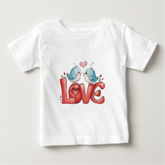 Lovebirds A Little Love Two Hearts, One Song Love Baby T-Shirt