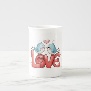 Lovebirds A Little Love Two Hearts, One Song Love Bone China Mug