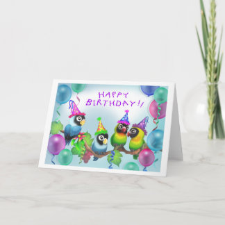 Lovebirds Birthday Card