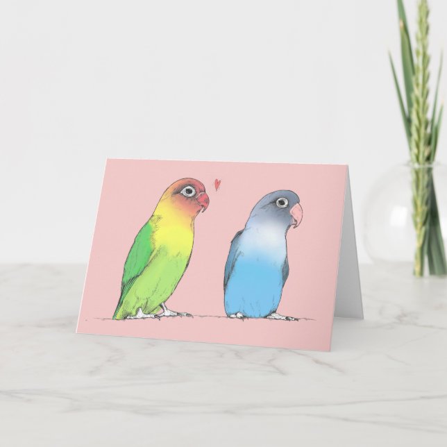 Lovebirds Blank Greeting Card (Front)