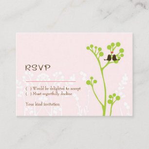 Lovebirds (Blush Pink) RSVP Card