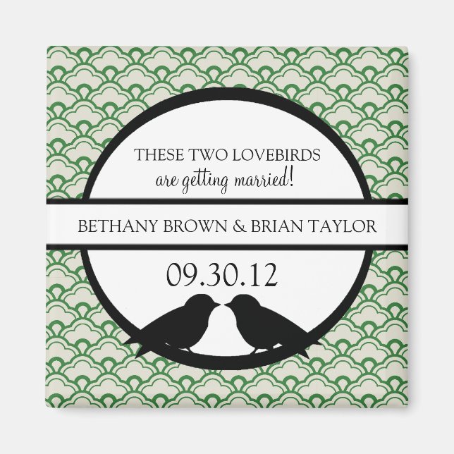 Lovebirds Collection Save the Date Magnet (Front)