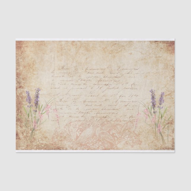 Lovebirds & Flowers Tissue Paper (Front)