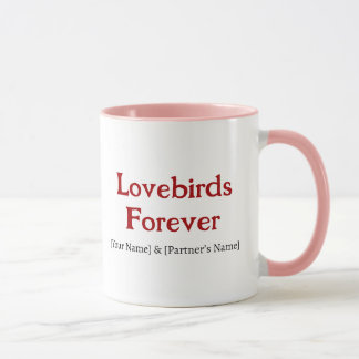 Lovebirds Forever Personalized Couple Coffee Mug