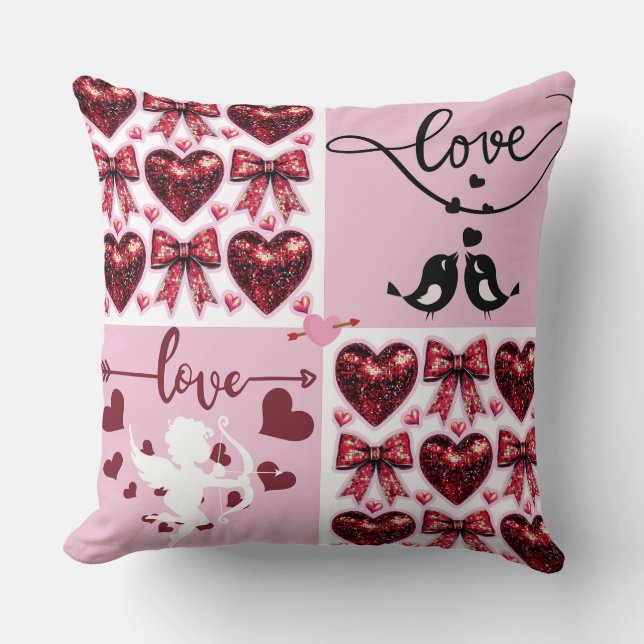 Lovebirds Forever Sweet Valentine's Day  Cushion (Front)